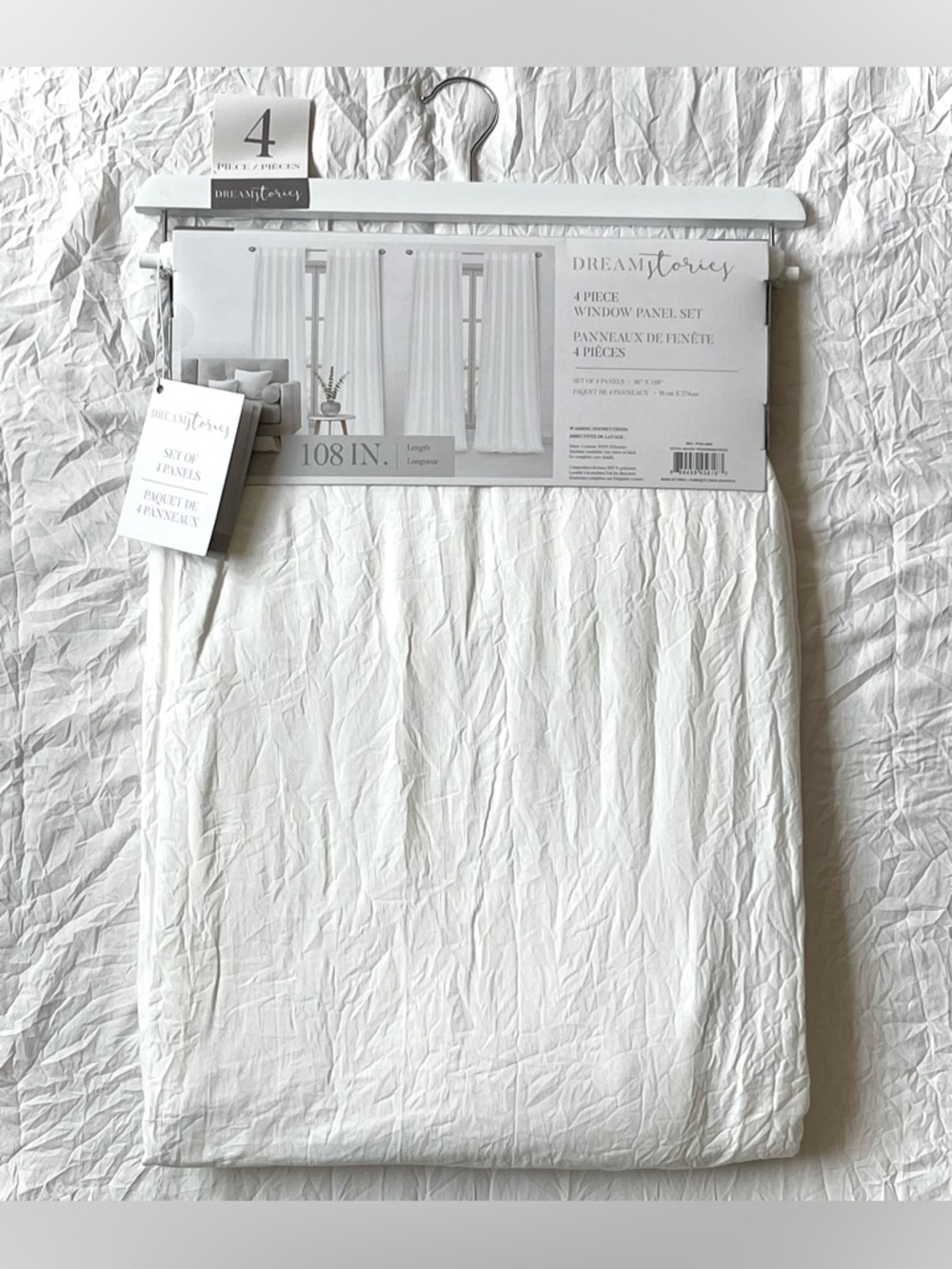 💕NWT 108” 4 Piece Dream Stories Window Panel Set - Maven Windfresh White